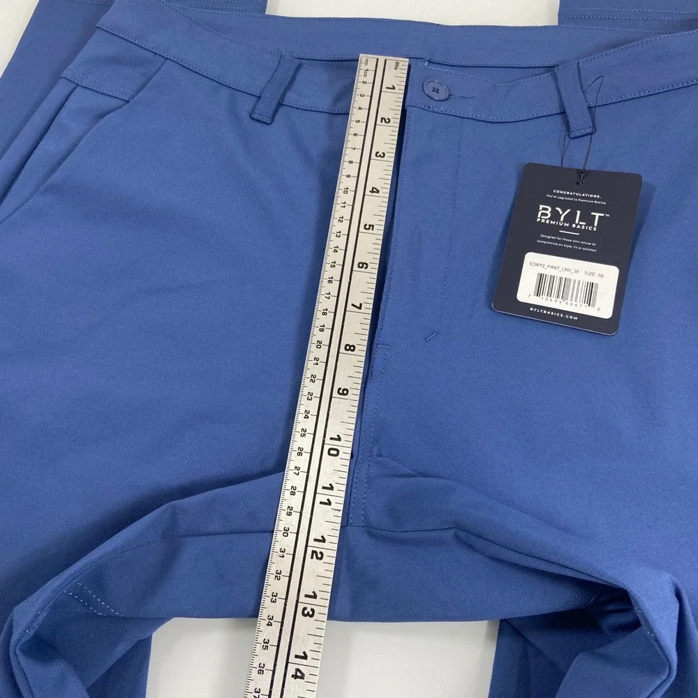 BYLT Mens 38 Lunar Blue Everyday Pant 2.0 New Slim Fit Performance Chino Stretch